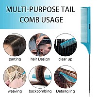 Fixbody Paddle Hair Brush Tail Comb Set For Women Men And Kids Make Thin Long Curly Hair Health And Massa Blue