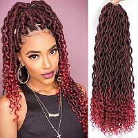 Karida Faux Locs Crochet Hair 24 Inch 6 Packs Pre Looped Goddess Locs Crochet Hair Wavy Crochet Faux Locs With Curly Ends Boh