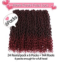 Karida Faux Locs Crochet Hair 24 Inch 6 Packs Pre Looped Goddess Locs Crochet Hair Wavy Crochet Faux Locs With Curly Ends Boh