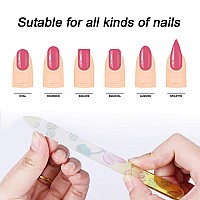 5 Pack Glass Nail File With Case Crystal Fingernail Files Double Sided Finger Nail Files Professional Manicure Nail Care For