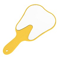 Annhua Hand Mirrors With Handle Toothshape Dental Mirror Tool Face Mirror Yellow Hand Held Travel Mirror Small And Cute Used