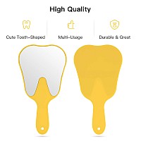 Annhua Hand Mirrors With Handle Toothshape Dental Mirror Tool Face Mirror Yellow Hand Held Travel Mirror Small And Cute Used