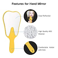 Annhua Hand Mirrors With Handle Toothshape Dental Mirror Tool Face Mirror Yellow Hand Held Travel Mirror Small And Cute Used