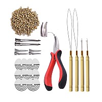 500Pcs Micro Silicone Rings Hair Extensions Kit Itip Hair Pliers Micro Pulling Hook Needle Loop Threader And Micro Silicone Lin