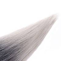 Dorsanee Ombre Grey Braiding Hair Pre Stretched 20 Inch 8 Packs Braiding Hair Extensions For Crochet Box Braids Twists Locs Hair