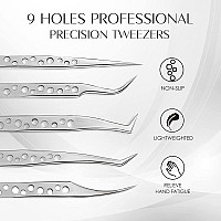 Lankiz Eyelash Extension Tweezers Set 5 Pcs For Volume Lash Extensionshigh Precision Stainless Steel Lash Tweezers For Classic