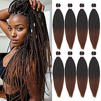 Prestretched Braiding Hair Extensions16 Inch 8 Packs Synthetic Braiding Hair Crochet Braids Natural Easy Braid Crochet Hair