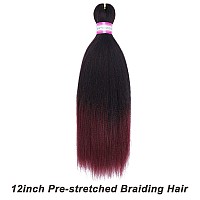 Prestretched Braiding Hair Extensions12 Inch 8 Packs Synthetic Braiding Hair Crochet Braids Natural Easy Braid Crochet Hair