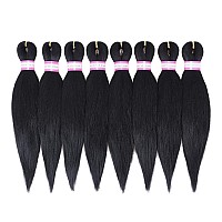 Prestretched Braiding Hair Extensions Black12 Inch 8 Packs Synthetic Braiding Hair Crochet Braids Natural Easy Braid Crochet