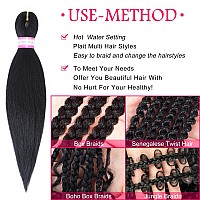 Prestretched Braiding Hair Extensions Black12 Inch 8 Packs Synthetic Braiding Hair Crochet Braids Natural Easy Braid Crochet