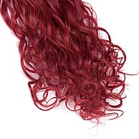 Clip In On Hair Extension 8Pcs 18Clips 24 Curly Dark Red Mixed Synthetic Heat Resistant Hairpieces Full Head Curly Straight Fo