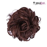 Juvabun Messy Bun Hair Piece Auburn - Hair Pieces for Women & Men Create Full Updos for Events, Everyday Wear - Washable, Realistic, Synthetic Hair Bun Scrunchie - Auburn-m4/30