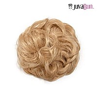 Juvabun Messy Bun Hair Scrunchie Gold - Hair Pieces for Women & Men Create Full Updos for Events, Everyday Wear - Washable, Realistic, Synthetic Hair Bun, Messy Bun Hair Piece - Gold-m18/613