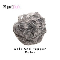 Juvabun Messy Bun Hair Piece Salt And Pepper Hair Pieces For Women Men Messy Bun Hair Buns Everyday Wear Washable Re