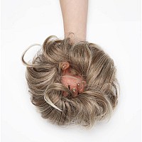 Juvabun Messy Bun Hair Piece Beach Blonde - Hair Pieces for Women & Men Create Full Updos for Events, Everyday Wear - Washable, Realistic, Synthetic Hair Bun Scrunchie - Beach Blonde-6at88