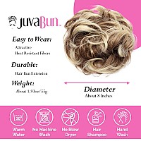 Juvabun Messy Bun Hair Piece Beach Blonde - Hair Pieces for Women & Men Create Full Updos for Events, Everyday Wear - Washable, Realistic, Synthetic Hair Bun Scrunchie - Beach Blonde-6at88