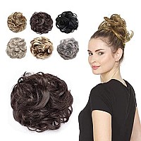 JuvaBun Messy Bun Hair Scrunchie - Hair Pieces for Women & Men Create Full Updos for Events, Everyday Wear - Washable, Realistic, Synthetic Hair Bun, Messy Bun Hair Piece