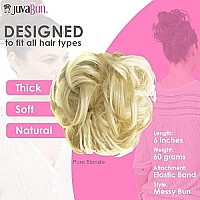 JuvaBun Messy Bun Hair Scrunchie - Hair Pieces for Women & Men Create Full Updos for Events, Everyday Wear - Washable, Realistic, Synthetic Hair Bun, Messy Bun Hair Piece