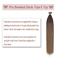 100 Strandspack I Tip Remy Human Hair Extensions Pre Bonded Keratin Stick In Hair Extensions Cold Fusion Hair Piece For Women L