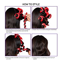 Red By Kiss Flexi Rods Heatless Hair Curler For 90S Glamorous Bouncy Curls Beach Waves No Slips Sleep Styler7 Length 12