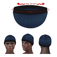 2Pcs Wave Cap Silky Stocking Wave Caps For Men Good Compression Over Duragredblack