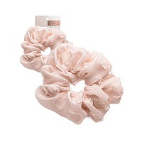 Kitsch Satin Brunch Scrunchie Softer Than Silk Scrunchies For Women Jumbo Satin Hair Tie For Thick Thin Hair Frayed Blush