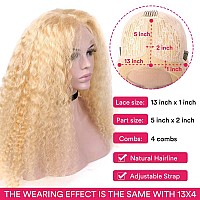 613 Blonde Lace Front Wig Human Hair 10A Deep Wave T Part Human Hair Wigs For Women 30Inch Brizilian Virgin Hair 613 Lace Fronta