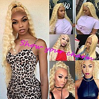 613 Blonde Lace Front Wig Human Hair 10A Deep Wave T Part Human Hair Wigs For Women 30Inch Brizilian Virgin Hair 613 Lace Fronta