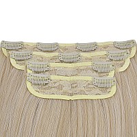 Reecho 24 Straight Long 4 Pcs Set Thick Clip In On Hair Extensions Light Blonde