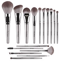 Makeup Brushesdaubigny 16Pcs Silver Premium Synthetic Makeup Brush Set With Professional Foundation Brushes Powder Concealers E