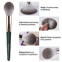 Makeup Brushes Daubigny 16Pcs Complete Green Premium Synthetic Makeup Brush Set With Professional Foundation Brushes Powder Con