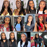 Gt Headband Wig For Women Black Straight Synthetic Headband Wig Glueless Heat Resistant Natutal Looking For Daily Party Use 24