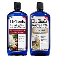 Dr Teals Foaming Bath Variety Gift Set 2 Pack 34Oz Ea Soften Moisturize Shea Butter Almond Oil Nourish Protect Coco