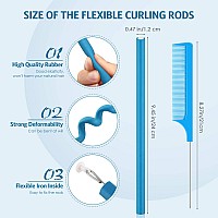 Syhood 30 Pcs Flexible Curling Rods 945 Twist Foam Hair Rollers Soft Foam No Heat Hair Rods Rollers And 1 Steel Pintail Comb R