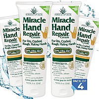 Miracle Of Aloe Miracle Hand Repair Cream 8 Oz Healing Aloe Vera Lotion For Dry Cracked Hands With 60 Ultra Aloe Gel Moistur