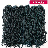 7 Packs Soft Locs Crochet Hair Prelooped 18 Inch Faux Locs Crochet Hair For Butterfly Locs Curly Wavy Goddess Locs Crochet Loc H