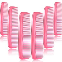 12 Pieces Hair Combs Set Pocket Fine Plastic Hair Combs for Women and Men, Fine Dressing Comb (Pink)