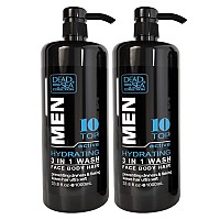 Dead Sea collection TOP 10 AcTIVE Mens Body Wash - Pack of 2 (676 Fl Oz) - 3 in 1 Body Wash for Men - Face Wash for Men with Shower gel for Men and Shampoo for Men