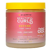 Alaffia Hair Care, Moisturizer, Beautiful Curls Curl Custard for Tight Curls, Thick & Curly Hair Products, Nourishing Shea Butter to Hydrate & Define Curly Hair, 8 Oz