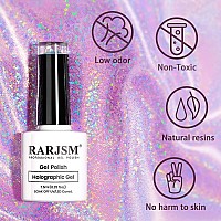 Rarjsm Holographic Nail Polish Set Silver Glitter 1Pcs 75Ml Metallic Gel Polish Uvled Lamp Curved For Salon Nail Art Gift