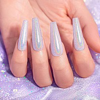 Rarjsm Holographic Nail Polish Gorgeous Glossy Holographic Soak Off 1Pcs 75Ml Light Purple Nail Polish Led Lamp Required For Na