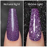 Diamond Gel Nail Polishreflective Glitter Gel Polish Spark Shiny Gel Nail Art Dark Purple Nail Polish For Home Design Glitter