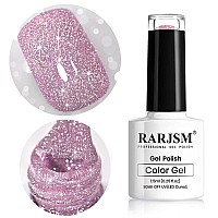 Pink Gel Nail Polish Reflective Glitter Gel Polish Set Diamond Shimmer Nail Polish Soak Off Uv Led Lamp Required For Nail Art