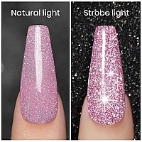 Pink Gel Nail Polish Reflective Glitter Gel Polish Set Diamond Shimmer Nail Polish Soak Off Uv Led Lamp Required For Nail Art