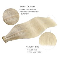 Wennalife Tape In Hair Extensions Human Hair 20Pcs 20 Inch 50G Ash Blonde To Golden Blonde And Platinum Blonde Remy Tape Hair E