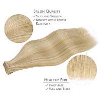 Wennalife Tape In Hair Extensions Human Hair 20Pcs 50G 20 Inch Light Blonde Highlighted Golden Blonde Remy Hair Extensions Stra