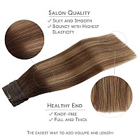 Wennalife Wire Hair Extensions Increase 50 Lifespan Real Human Hair 18 Inch 95G Balayage Chocolate Brown To Caramel Blonde Re