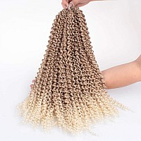 Leeven 24 Inch Long Water Wave Crochet Hair For Passion Twist 7 Packs Ombre Blonde Curly Bohemian Passion Twists Hair For Butter