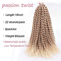 Leeven 24 Inch Long Water Wave Crochet Hair For Passion Twist 7 Packs Ombre Blonde Curly Bohemian Passion Twists Hair For Butter