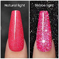 Diamond Gel Nail Polish Neon Hot Pink Nail Polish Reflective Shiny Gel Polish Spring Summer Gel Polish Colors For Diy Nail Ar